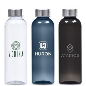 500ml Recycled PET Water Bottle BPA free RPET, PP & Stainless Steel Screw On Lid